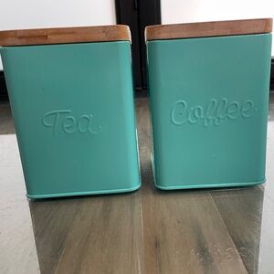 2-Piece Retro-Look Tea & Coffee Canister Set